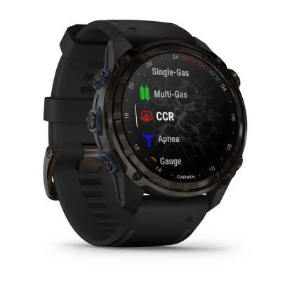 Garmin Descent Mk3i - 51 mm, Hiilenharmaa DLC-titaani ja musta silikonihihna